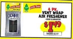 Ollie's 4 PK. VENT WRAP AIR FRESHENER offer