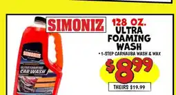 Ollie's SIMONIZ 128 OZ.ULTRA FOAMING CAR WASH offer