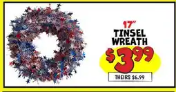 Ollie's 17 TINSEL WREATH offer