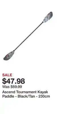 Cabela's Ascend Tournament Kayak Paddle - Black/Tan - 230cm offer