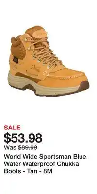Cabela's World Wide Sportsman Blue Water Waterproof Chukka Boots - Tan - 8M offer
