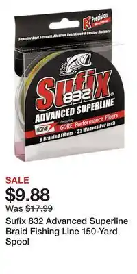 Cabela's Sufix 832 Advanced Superline Braid Fishing Line 150-Yard Spool offer