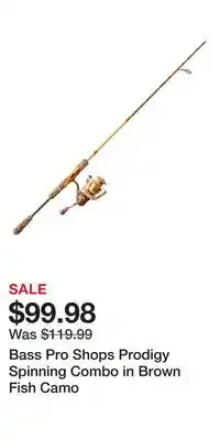 Cabela's Bass Pro Shops Prodigy Spinning Combo in Brown Fish Camo offer