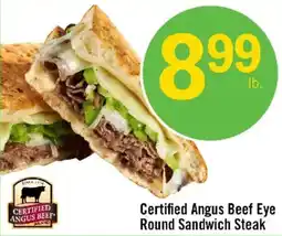 Price Chopper Certified Angus Beef Eye Round Sandwich Steak offer