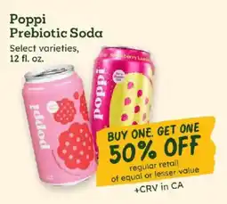 Sprouts Farmers Market Poppi Prebiotic Soda offer