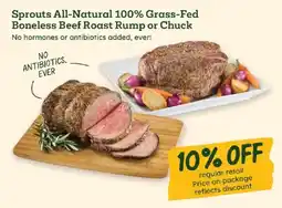 Sprouts Farmers Market Sprouts All-Natural 100% Grass-Fed Boneless Beef Roast Rump or Chuck offer
