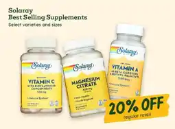 Sprouts Farmers Market Solaray Best Selling Supplements offer