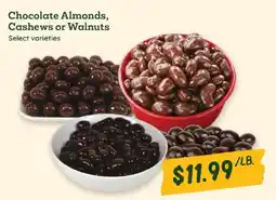 Sprouts Farmers Market Chocolate Almonds, Cashews or Walnuts offer