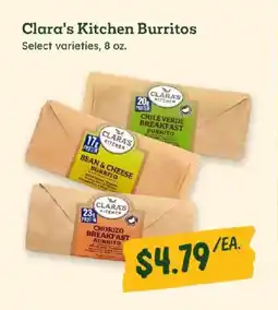 Sprouts Farmers Market Clara's Kitchen Burritos offer