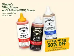 Sprouts Farmers Market Kinder's Wing Sauce or Gold Label BBQ Sauce offer