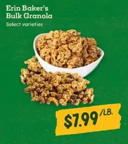 Sprouts Farmers Market Erin Baker's Bulk Granola offer