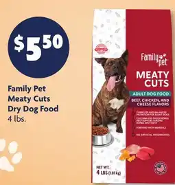 Family Dollar Family Pet Meaty Cuts Dry Dog Food offer
