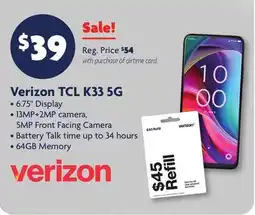 Family Dollar Verizon TCL K33 offer