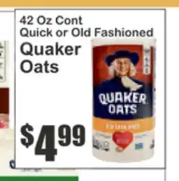 Key Food Quick or Old Fashioned Quaker Oats offer