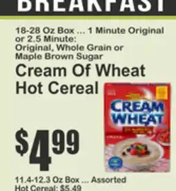 Key Food Cream Of Wheat Hot Cereal offer