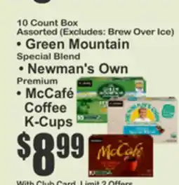 Key Food Green Mountain Premium McCafé Coffee PK-Cups offer