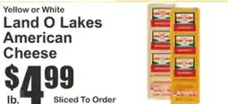 Key Food Yellow or White Land O Lakes American Cheese offer