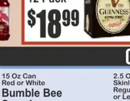 Key Food 15 Oz Can Red or White Bumble Bee Cranberry offer
