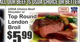Key Food USDA Choice Beef Shoulder or Top Round London Broil offer