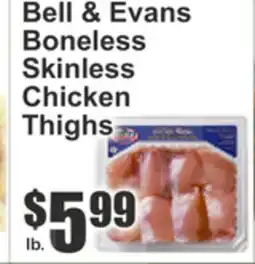 Key Food Bell & Evans Boneless Skinless Chicken Thighs offer