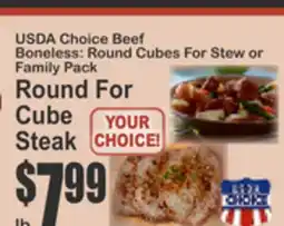 Key Food USDA Choice Beef Boneless: Round Cubes For Stew or Family Pack offer