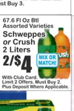 Key Food Schweppes or Crush offer