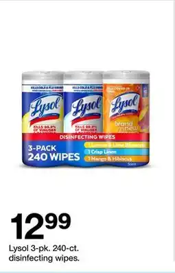 Target Lysol 3-pk. 240-ct. disinfecting wipes offer