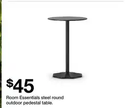 Target Room Essentials steel round outdoor pedestal table offer