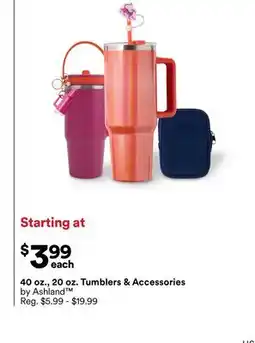 Michaels 40 oz., 20 oz. Tumblers & Accessories by Ashland offer