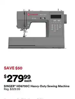 Michaels SINGER HD6700C Heavy-Duty Sewing Machine offer