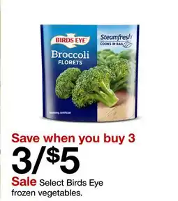 Target Select Birds Eye frozen vegetables offer
