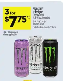 Dollar General Monster or Reign Energy Drink offer
