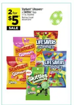 Dollar General Starburst , Lifesavers or Skittles Bags offer