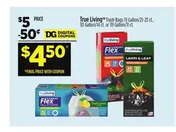 Dollar General True Living Trash Bags offer