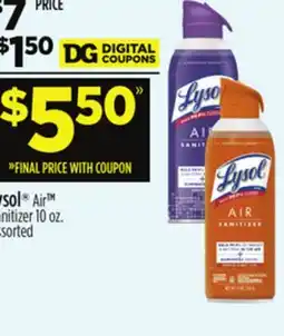 Dollar General Lysol Air Sanitizer offer