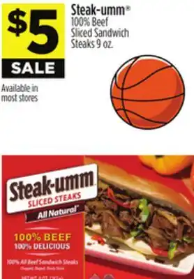 Dollar General Steak-umm 100% Beef Sliced Sandwich Steaks offer