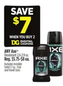 Dollar General ANY Axe Deodorant offer