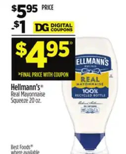 Dollar General Hellmann's Real Mayonnaise Squeeze offer