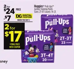 Dollar General Huggies Pull-Ups Jumbo Training Pads offer