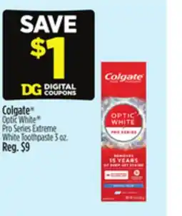 Dollar General Colgate Optic White Pro Series Extreme White Toothpaste offer