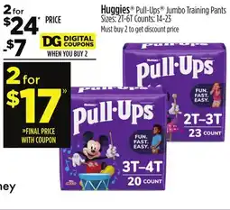 Dollar General Huggies Pull-Ups Jumbo Training Pants offer