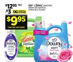 Dollar General Gain or Downy Liquid Fabric Softener or Rinse offer