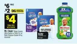 Dollar General Mr. Clean Magic Erasers Ultra Foamy or Thick or Multi-Purpose Cleaner offer