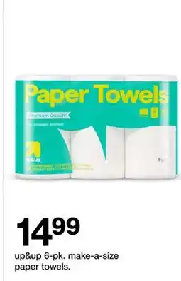 Target up&up 6-pk. make-a-size paper towels offer