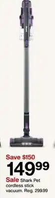 Target Shark Pet cordless stick vacuum offer