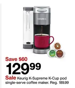Target Keurig K-Supreme K-Cup pod single-serve coffee maker offer