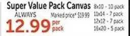 Hobby Lobby Super Value Pack Canvas offer