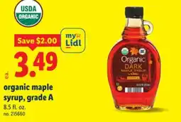 Lidl organic maple syrup, grade A offer