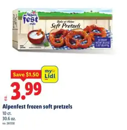 Lidl Alpenfest frozen soft pretzels offer