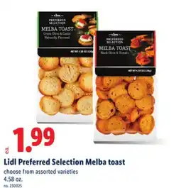 Lidl Lidl Preferred Selection Melba toast offer